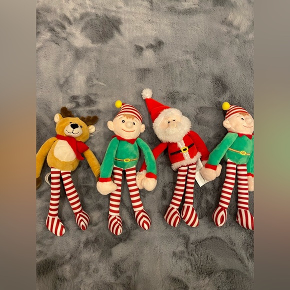 Vintage Reindeer and Elf and Santa small plushies - Picture 3 of 3